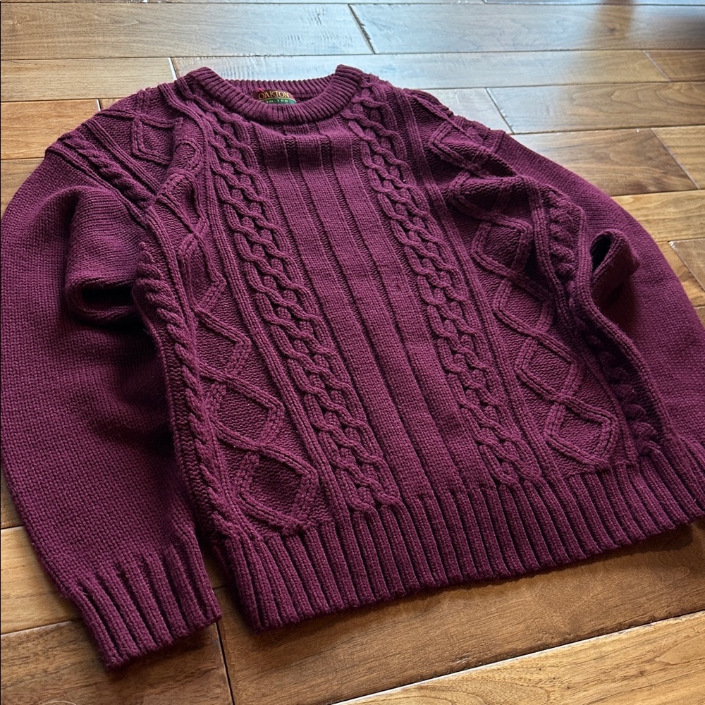 Vtg Oakton cable fisherman knit sweater - Picture 4 of 4